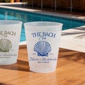 Personalized Frosted Plastic Cups, Beach Bachelorette Party Cups, Bach Club Cups, Pool Party Favor, Tropical Vacation Girls Trip Drinkware