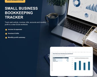 Small Business Bookkeeping Spreadsheet | Income, Expense, Invoice & Profit Tracker