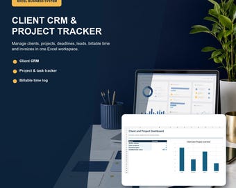 Client Tracker Spreadsheet | CRM, Project, Task, Time & Invoice Manager