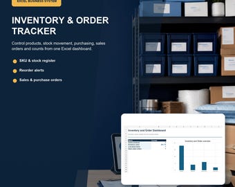 Inventory Tracker Spreadsheet | Small Business Stock, Orders & Supplier Manager