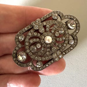 Edwardian sterling paste brooch