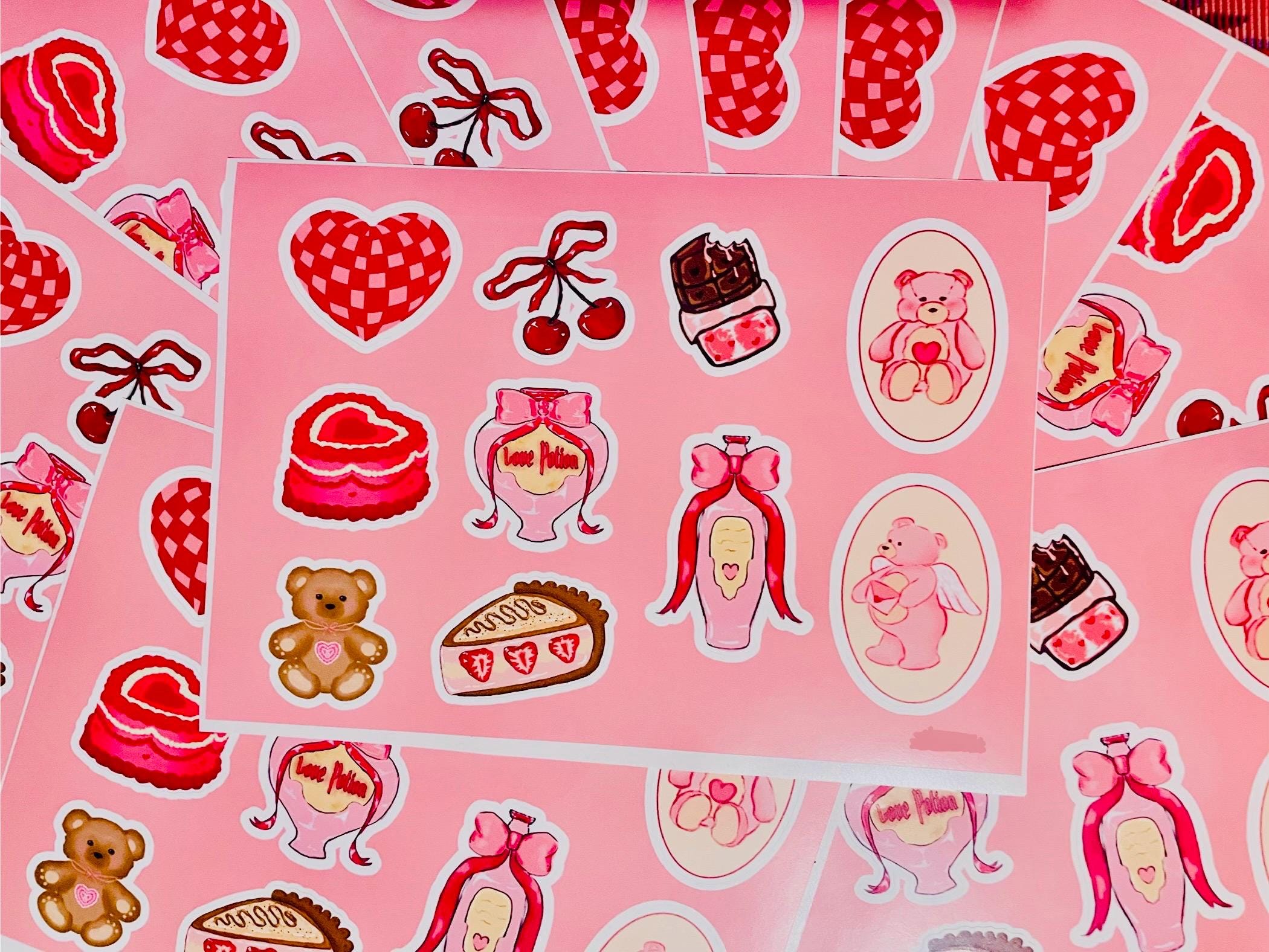 Coquette Printable Sticker Sheet for Planner 90s Retro Kawaii Aesthetic ...
