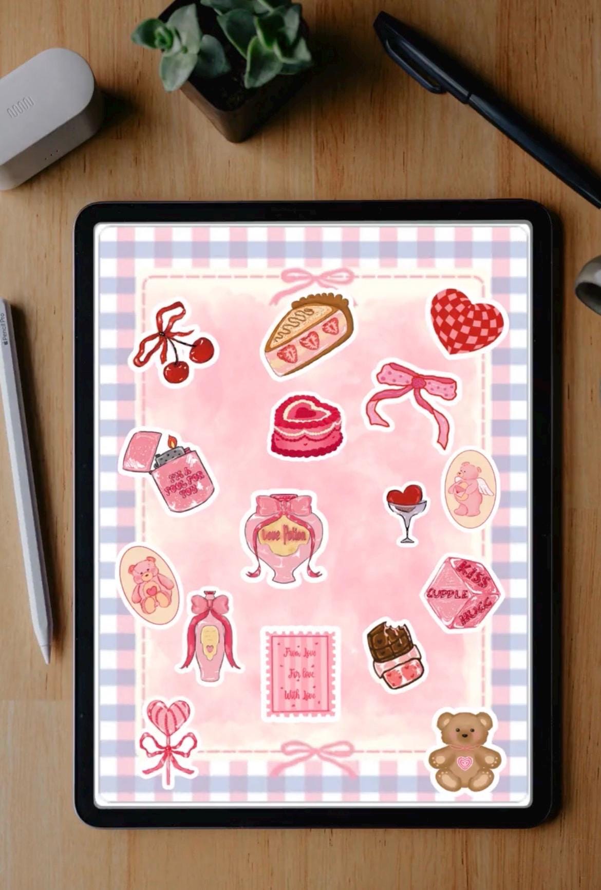 Coquette Printable Sticker Sheet for Planner 90s Retro Kawaii Aesthetic ...