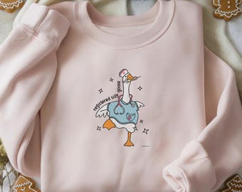 Registered Silly Goose Nurse Embroidered Sweatshirt, Funny RN Medical Crewneck Gift