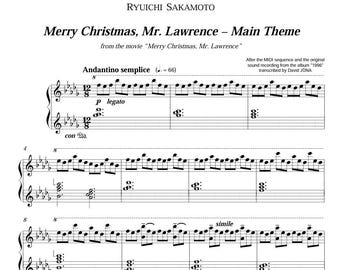 Buon Natale signor Lawrence - Spartito per pianoforte di Ryuichi Sakamoto