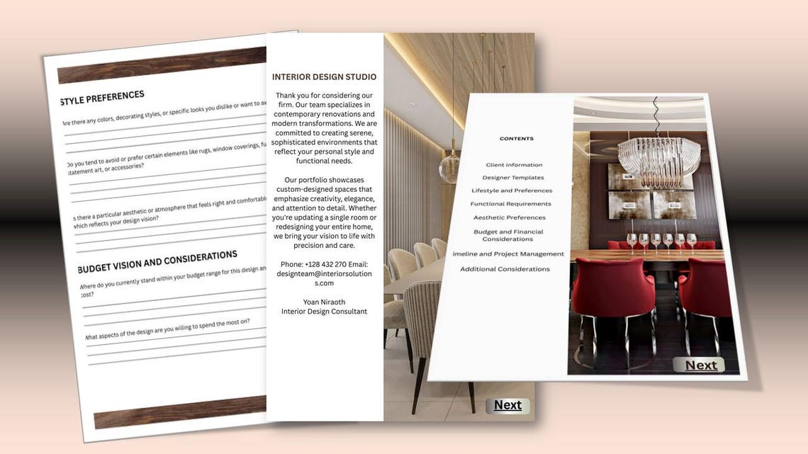 Interior Design Client Questionnaire Dining Room Template Canva - Etsy ...
