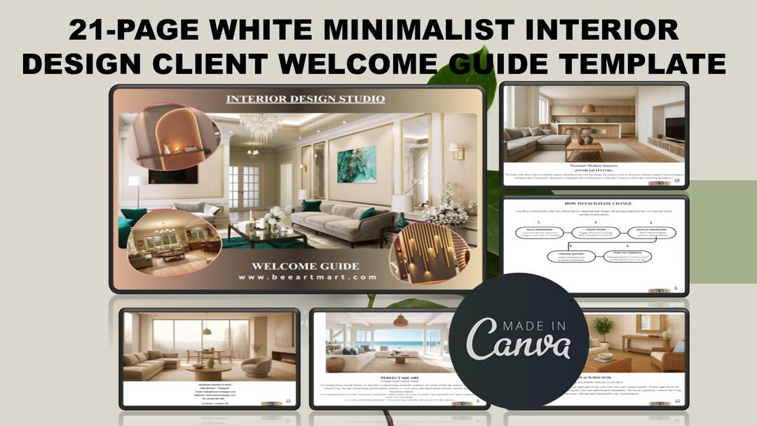 Interior Design Client Welcome Guide Template, Modern Beige (canva, 20 ...