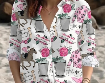 Blusa Run For The Roses, Top para el Día del Derby, Camiseta de Carreras de Caballos, Atuendo con Ambiente Derby, Fin de Semana de Carreras, Regalo para Amantes de los Caballos, Camiseta Estilo Kentucky Derby