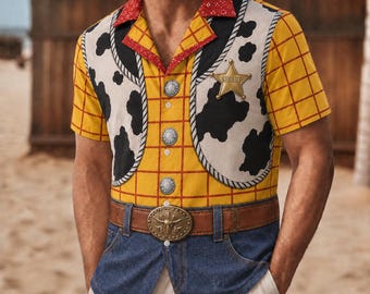 Sheriff Woody Hawaiihemd, Woody Kostüm Cosplayhemd, Disney Toy Story Film Hawaiihemd, Cartoon Hawaiihemd