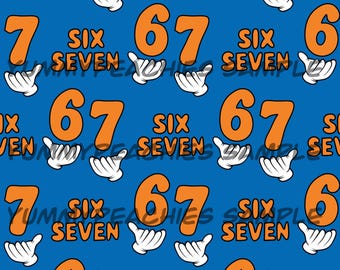 Six Seven Meme Pattern | Retro Typography (Digital Download)