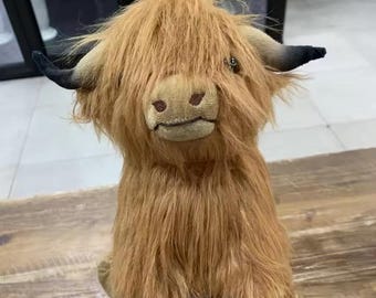 Highland Cow Plush 30cm Soft Fluffy Cow Plushie