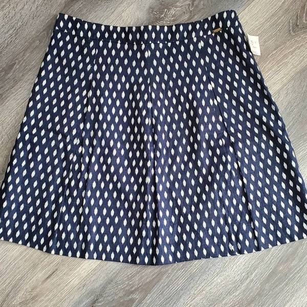 Ivanka Trump Skirt, Vintage Clothing, Blue Skirt, Vintage Designer Clothing, Linen Blend, Pleated Skirt, Knee Length, Size 14, New With Tags