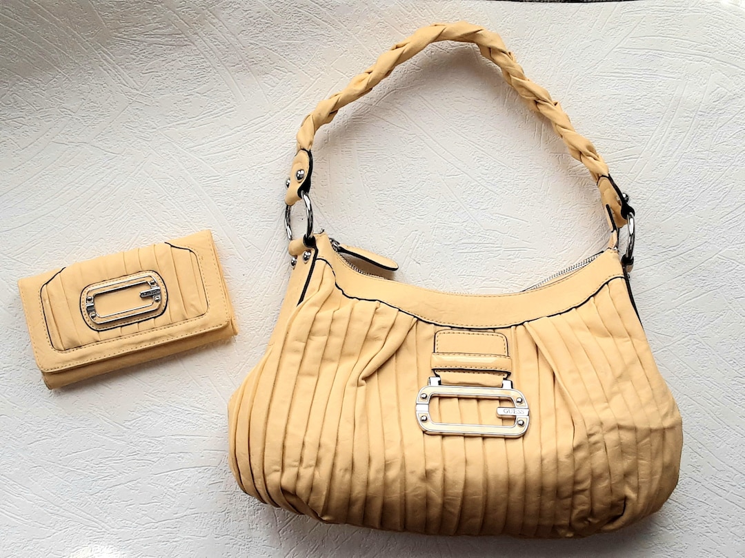 Guess Handbag With Wallet Yellow Purse Satchel Bag Yellow