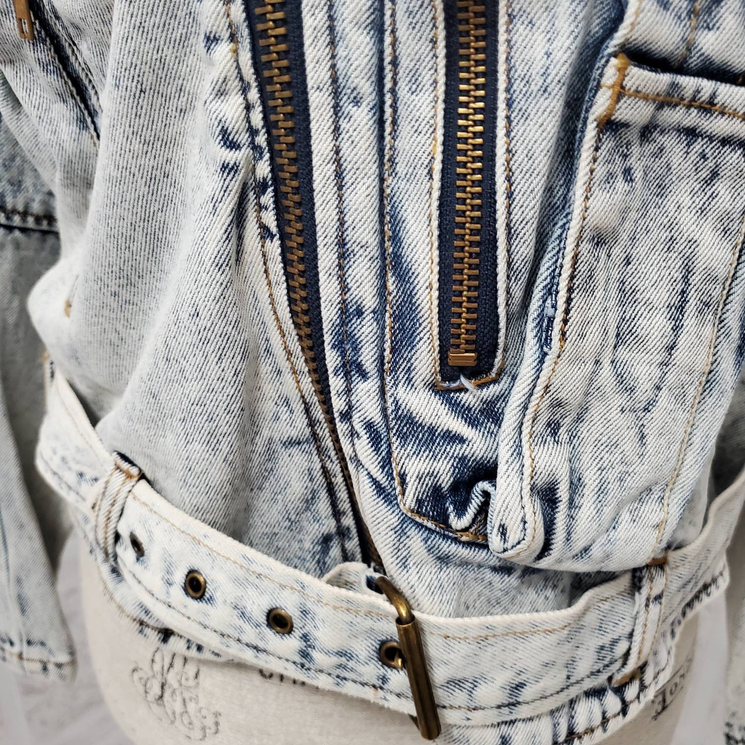 Topshop acid wash denim jacket top
