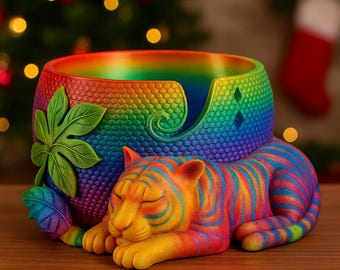 Modubots Tiger Bowl – Magische Schale für Häkelgarn, Wolle,Bonbons, Snacks & Dekoration 3MF