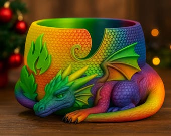 Modubots Drachen Bowl – Magische Schale für Häkelgarn, wol, bonbons, snacks en decoratie 3MF