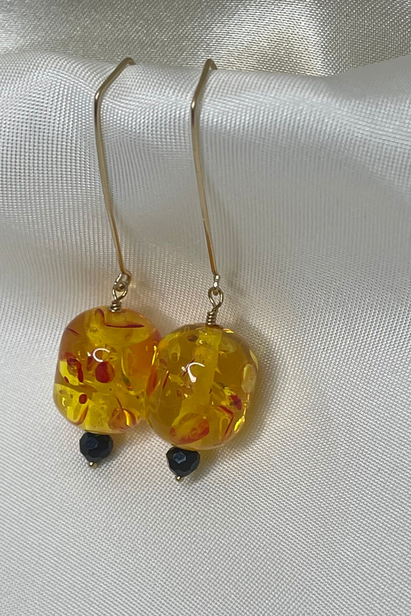 Orange Earrings, Neon Earrings, Drop Earrings, Ladies Earrings, Orange