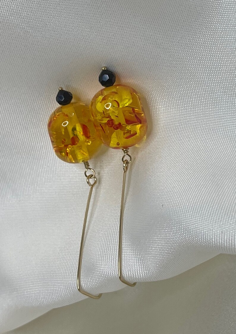 Orange Earrings, Neon Earrings, Drop Earrings, Ladies Earrings, Orange Dangle Earrings, Neon