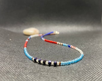 Summer seed bead choker, multicolor summer necklace, simple sea necklace, tiny beads necklace, beach choker