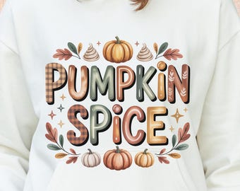 Pumpkin Spice PNG, Fall Cozy Coffee Design (Digital Download)