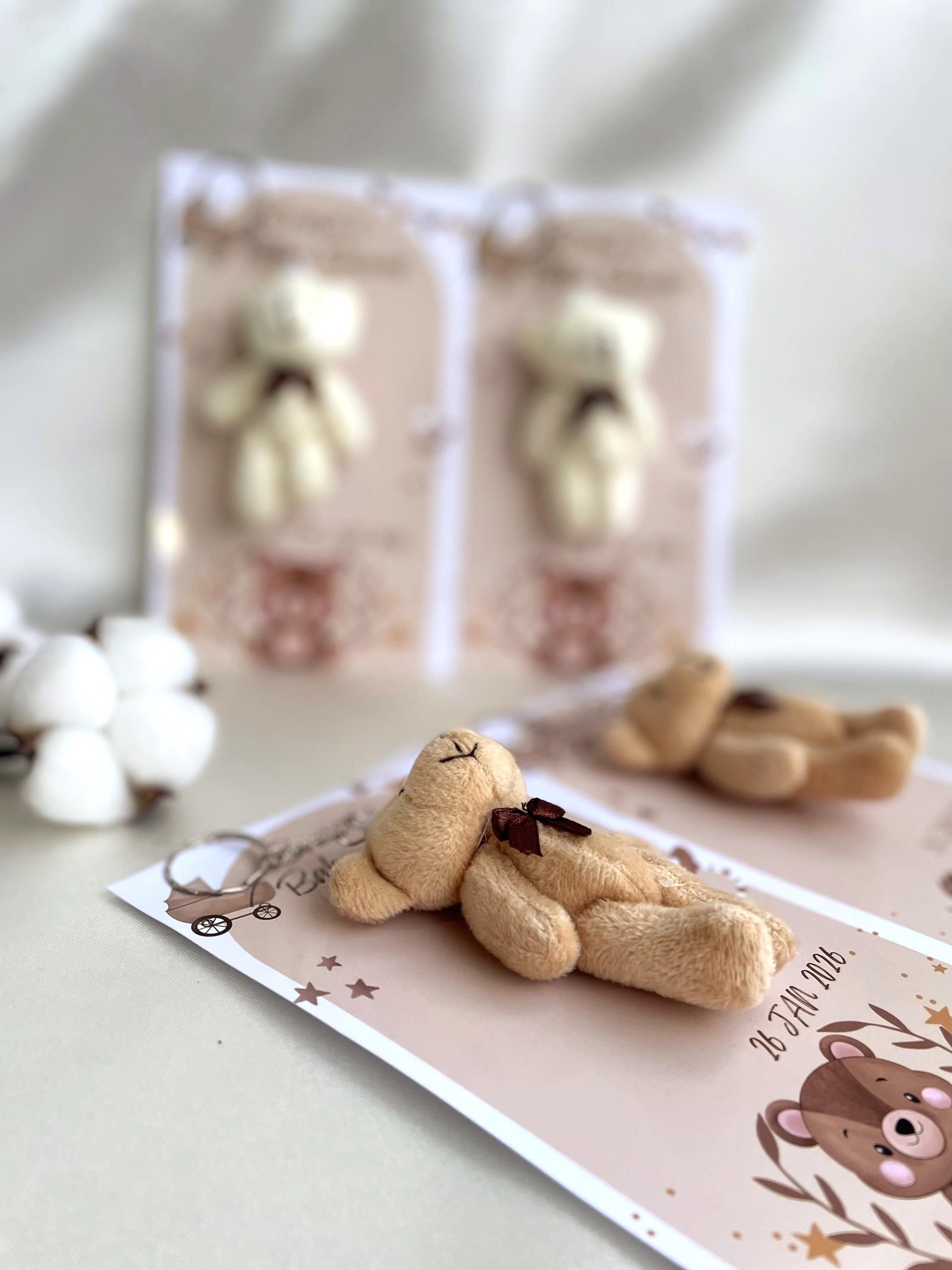 Personalized Plush Teddy Bear Keychain: Baby Shower Party Favor - Etsy