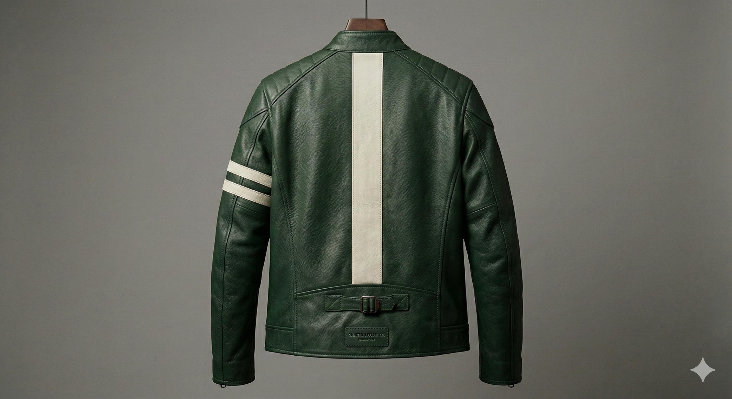 Ben 10 Alien Force Green Leather Jacket for Men - Real Lambskin Racing ...