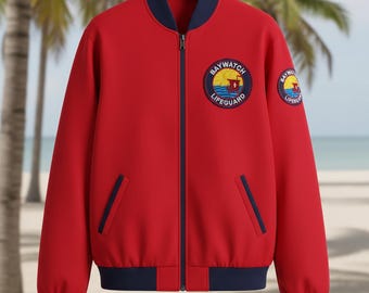 Vintage 1960s - 1970s Red & White Lifeguard Champion Windbreaker