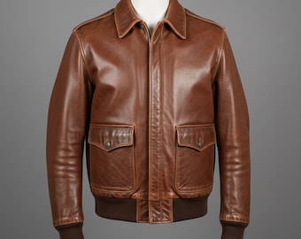 Vintage 1978 Avirex Type A 2 Leather Flight Jacket: Normandy US