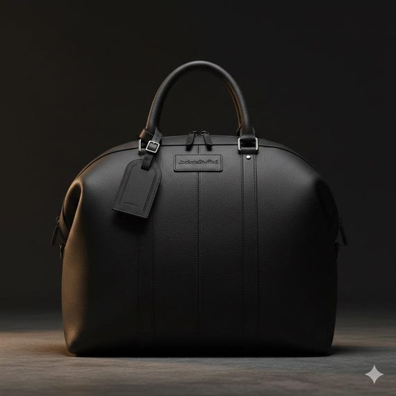 Handmade Black Pebbled Leather Duffel Bag, Large Weekender Travel Carry On with Luggage Tag, Men Overnight Gym Bag, Luxury Gift for Him