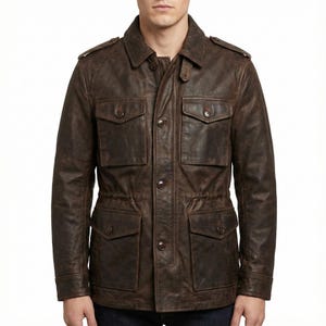 Mens M65 Leather Field Jacket - Etsy