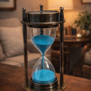 Antique Nautical Hourglass Sand Timer with Clock & Compass | Vintage Maritime Desk Décor Gift