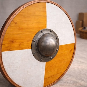 24 Inch Medieval Viking Wooden Round Shield | Knight Battle Warrior Shield