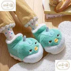 Cozy Chicken Plush Slippers Warm Non-Slip Indoor Shoes Unisex Cartoon Chick Slippers