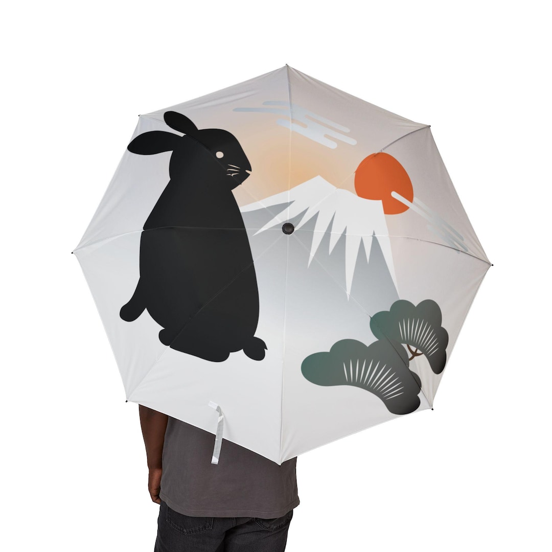 Japanese Mt.fuji, Rabbit,charming Foldable Umbrella With Whimsical ...