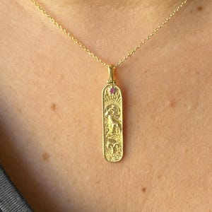 Naszyjnik z wisiorkiem ze złota 14k ze znakiem zodiaku, zawieszka z astrologią niebiańską, biżuteria z horoskopem