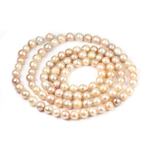 Nucleated Freshwater Pearls 4 Kasumi Like Near Round Pink Peach Freshwater Pearls Semi Precious Pearls June Birthstone