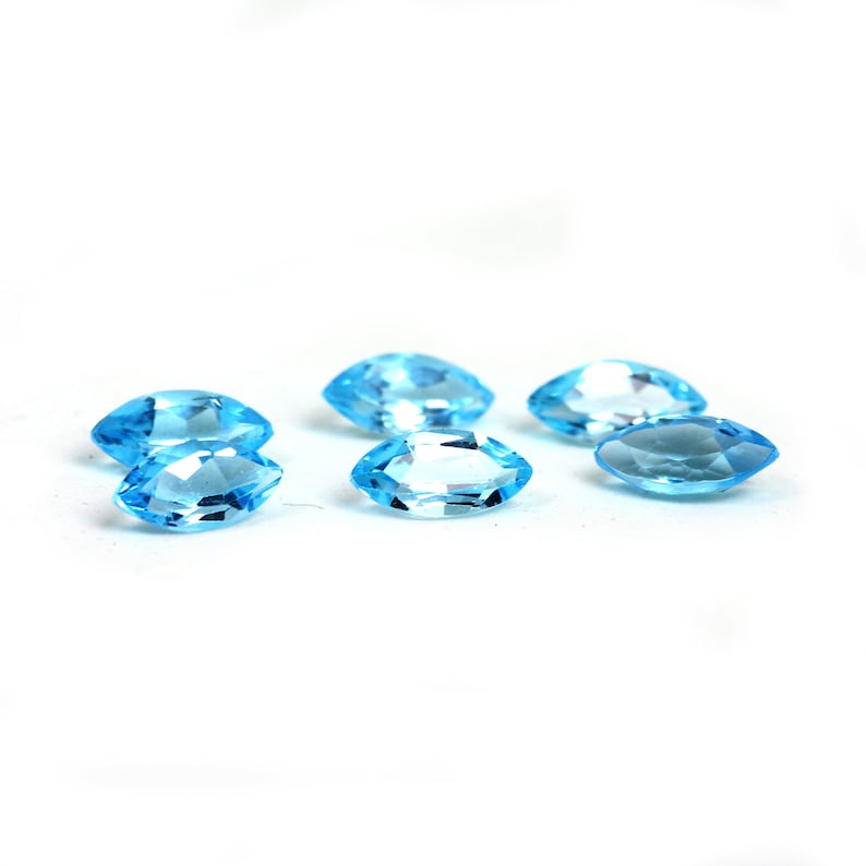 Sky Blue Topaz Marquise cut Faceted Loose Gemstone Sky Blue Semi Precious Gemstone December Birthstone image 1