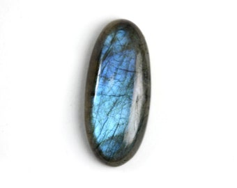 Labradorite Oval Cabochon 35 ct Huge Rainbow Flash Semi Precious Gemstone