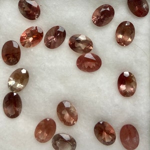 DESTASH Oregon Sunstone Faceted Oval Setting Stone 8 MM Light Mix Light Red Peachy Ponderosa Semi Precious Gemstone image 2