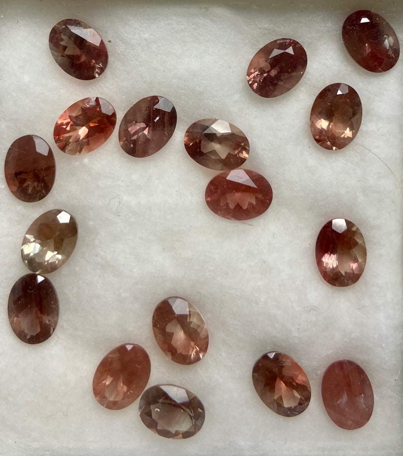 DESTASH Oregon Sunstone Faceted Oval Setting Stone 8 MM Light Mix Light Red Peachy Ponderosa Semi Precious Gemstone image 2