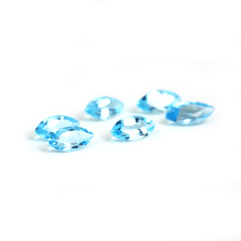 Sky Blue Topaz Marquise cut Faceted Loose Gemstone Sky Blue Semi Precious Gemstone December Birthstone image 4