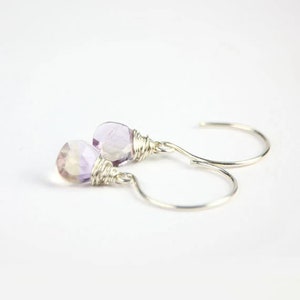 Ametrine Wire Wrapped Sterling Silver Handmade Gemstone Earrings image 2