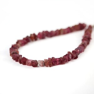 Tourmaline Center Drilled Natural Crystals Beads 1 Inch Pink Rubellite Semi Precious Gemstone October Birthstone