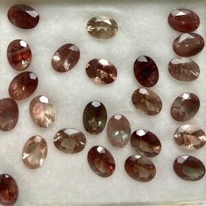 DESTASH Oregon Sunstone Faceted Oval Setting Stone 8 MM Light Mix Light Red Peachy Ponderosa Semi Precious Gemstone image 3