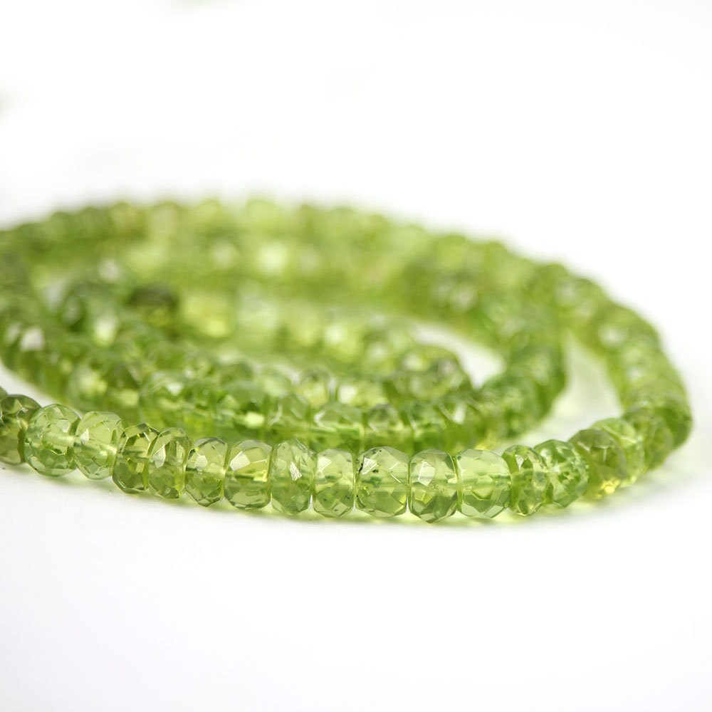 Peridot Micro Faceted Large Rondelles Set of 10 Beads Grass - Etsy