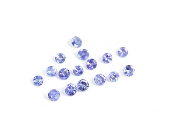 Tanzanite Faceted Round Cut Loose Gemstone Semi Translucent Periwinkle Semi Precious Gemstone Beads