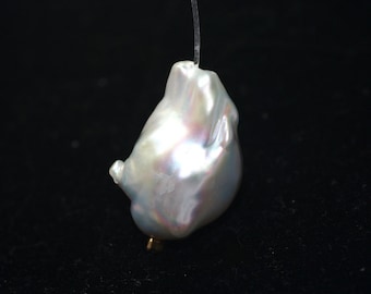 Bolide bianco d'acqua dolce perla focale più alto qualità nuziale bianco Semi preziose perle barocche