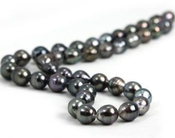 Tahitian Saltwater Pearls 2 Pearls Natural Color Grey Green Semi Precious Pearls