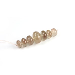 Oregon Sunstone Smooth Rondelles 7 Graduated Dark Schiller Peach Semi Precious Gemstones
