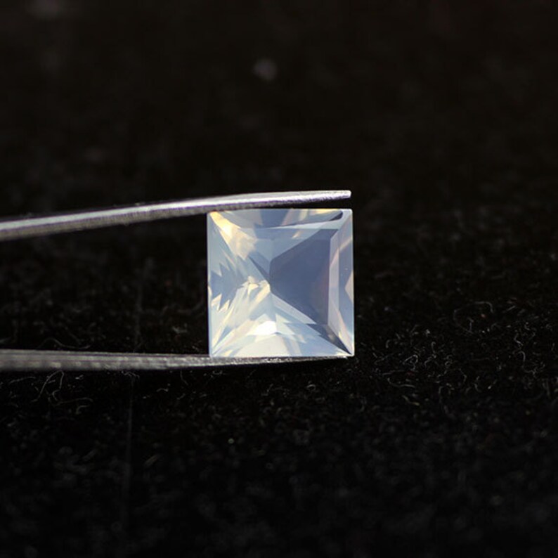 Oregon Opal Faceted Princess Cut Loose Gemstone Crystal Blue Opal Semi Precious Gemstone October Birthstone